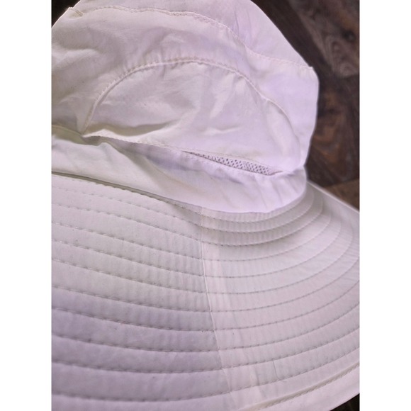 Callaway Mens White Nylon Wide Brim Golf Sun Hat Adjustable Toggle Mesh Lining - Picture 4 of 8
